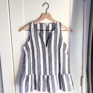 Loft Outlet Peplum Striped Shirt Petite